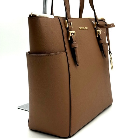 Michael Kors Large Charlotte TZ Tote Bag Luggage Brown - Picture 4 of 11